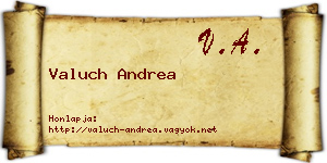 Valuch Andrea névjegykártya